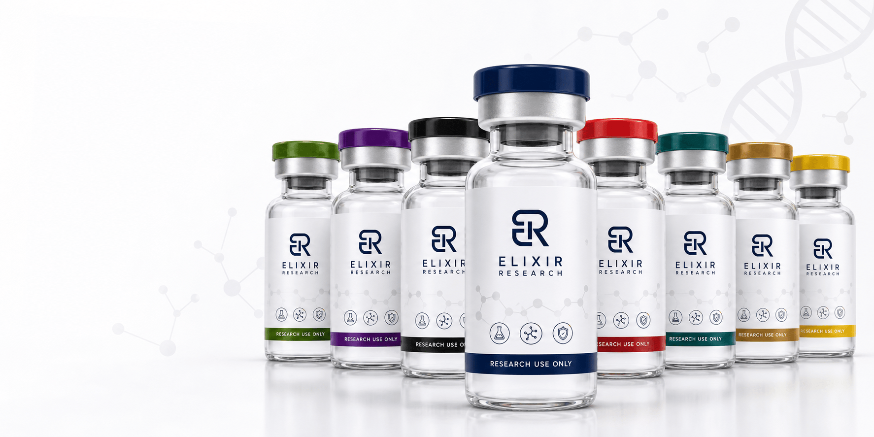 Elixir Research vials labeled for research use only